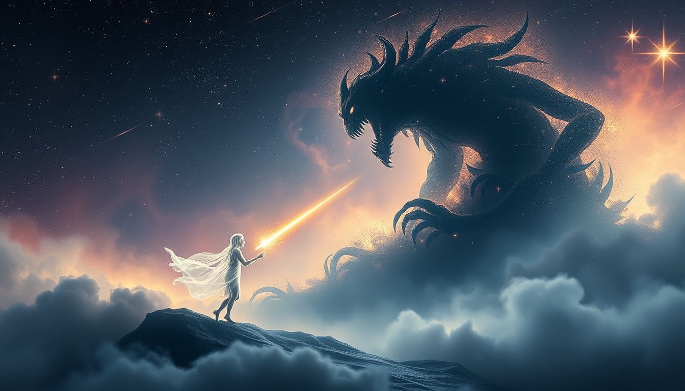 Rêver de tirer sur un monstre révèle la lutte contre ses peurs.