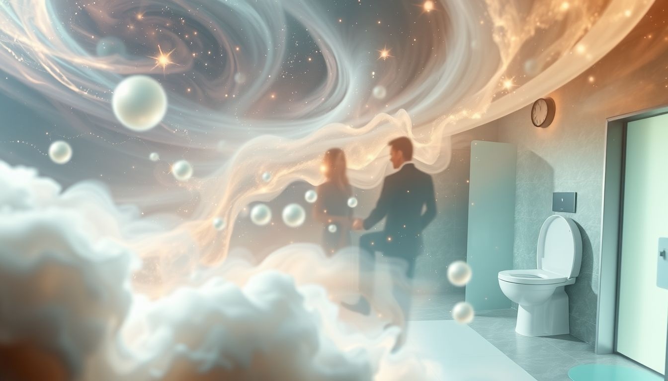 Rêver de toilettes publiques révèle souvent stress professionnel et libération.