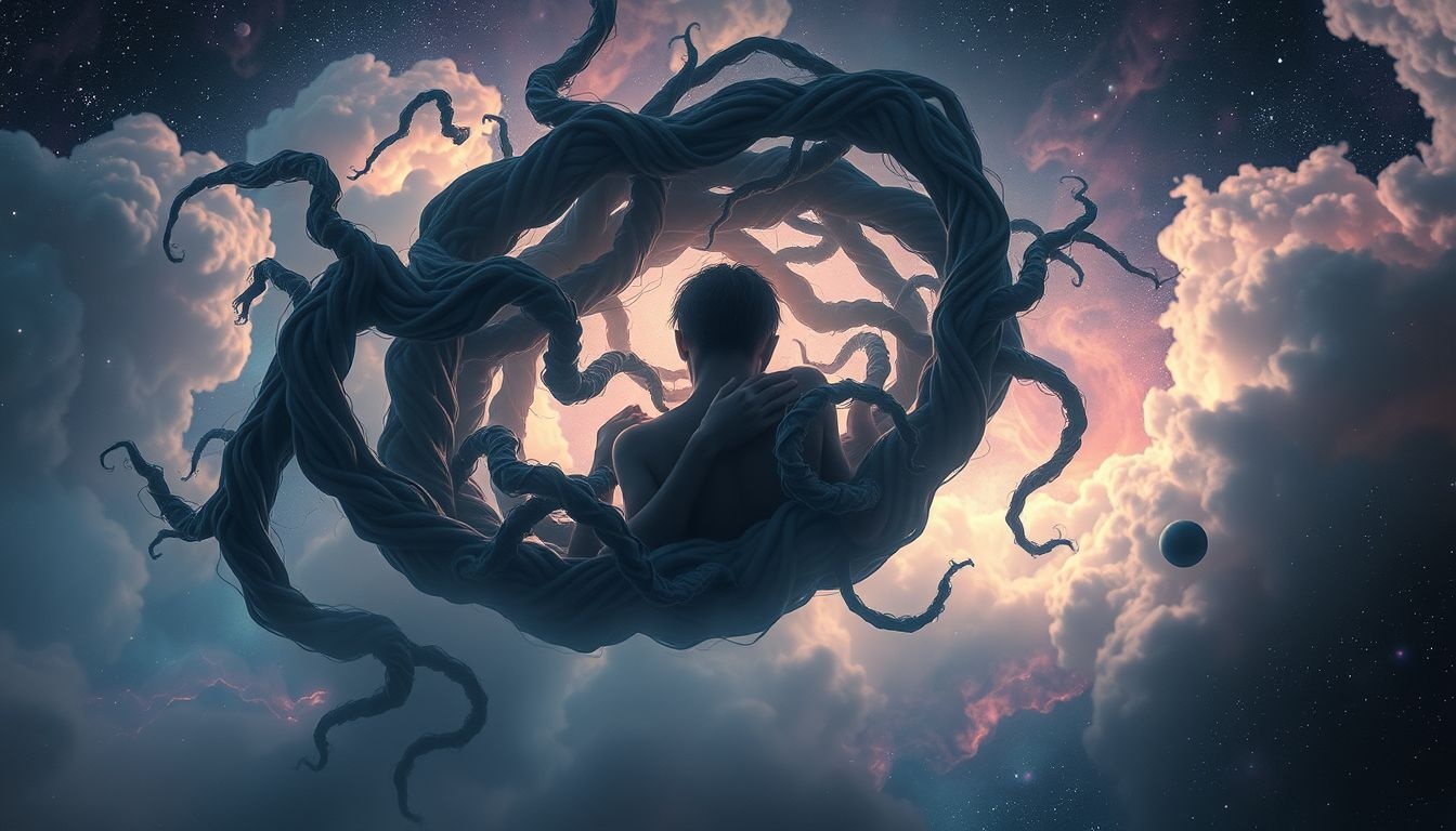 Les vrilles étranglent symbolisent souvent une oppression mentale intense.