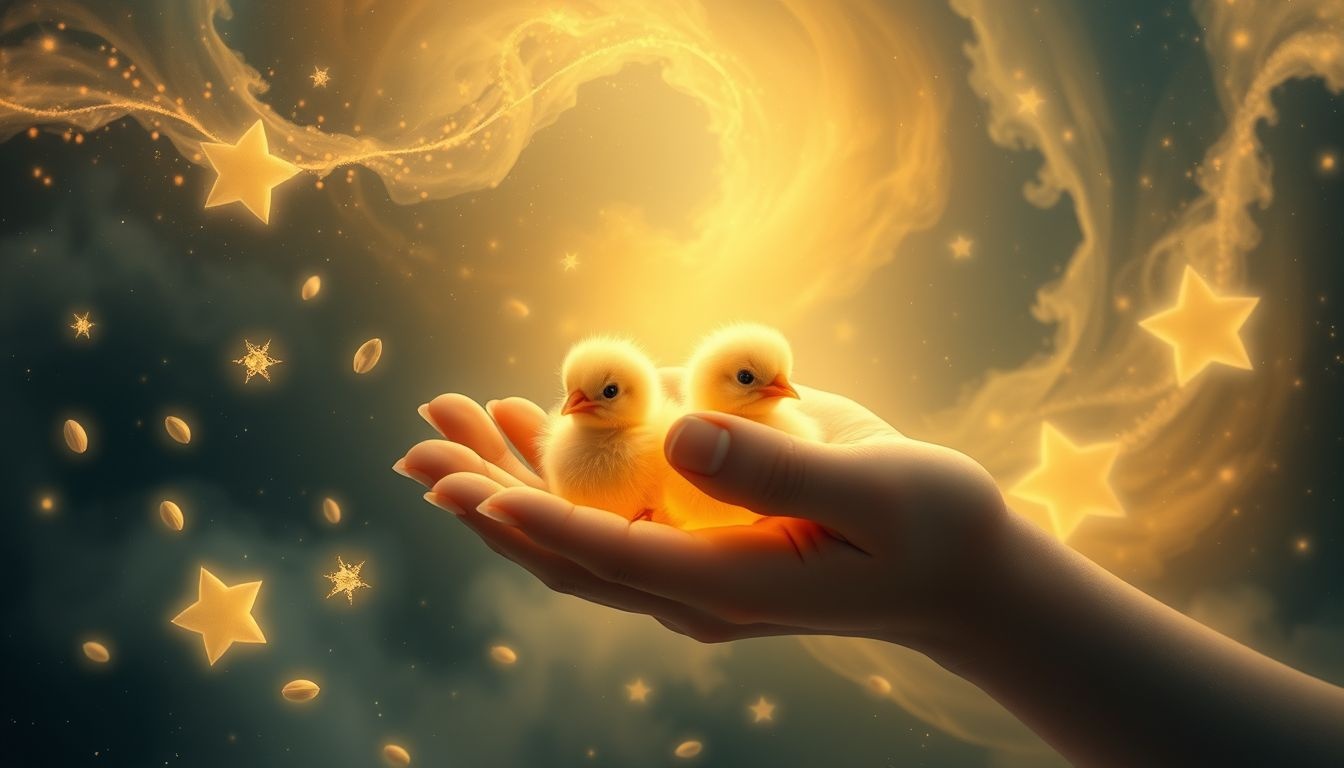 Rêver de nourrir des poussins symbolise soins et croissance personnelle.