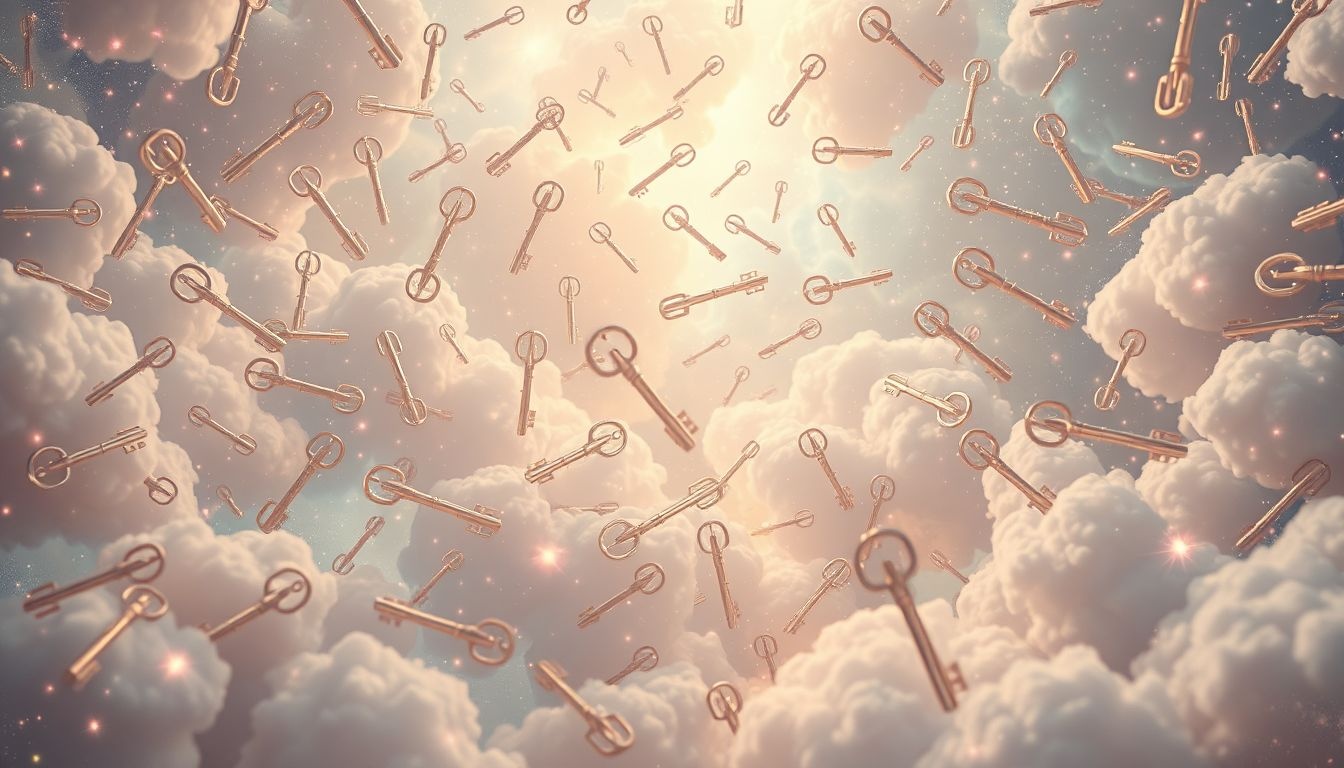 Les amas de clés symbolisent des opportunités cachées et des secrets.