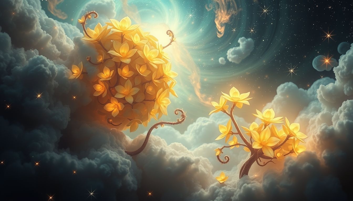 Les amas de plantes symbolisent la vitalité et la prospérité intérieure.