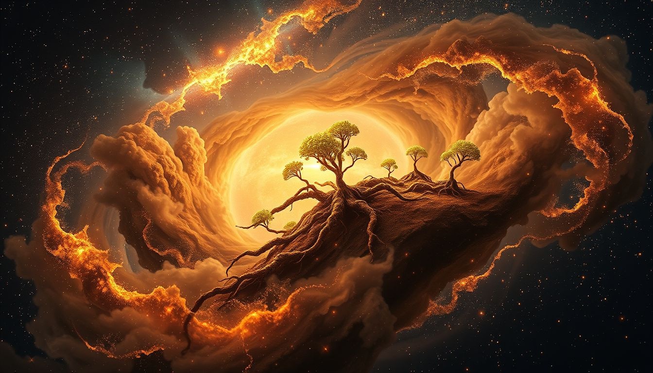 Les amas de terre symbolisent souvent l'ancrage et la fertilité intérieure.