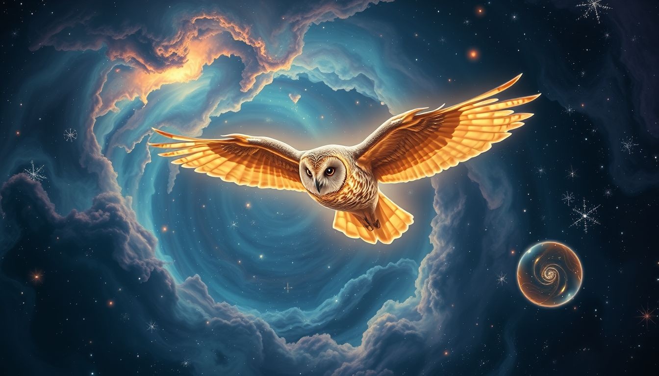 Le hibou nocturne symbolise souvent la sagesse mystérieuse et l’intuition.