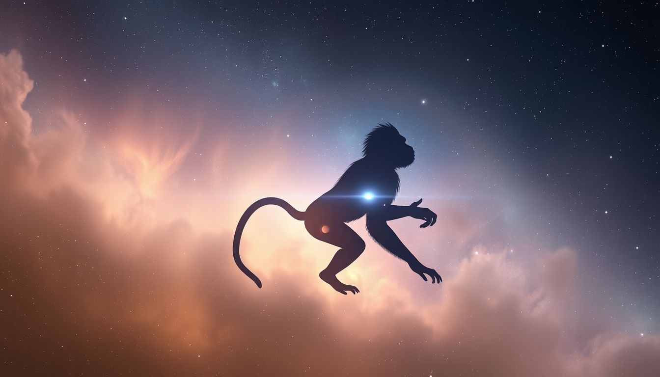 Le babouin de Guinée symbolise la transformation intérieure et l'évolution.