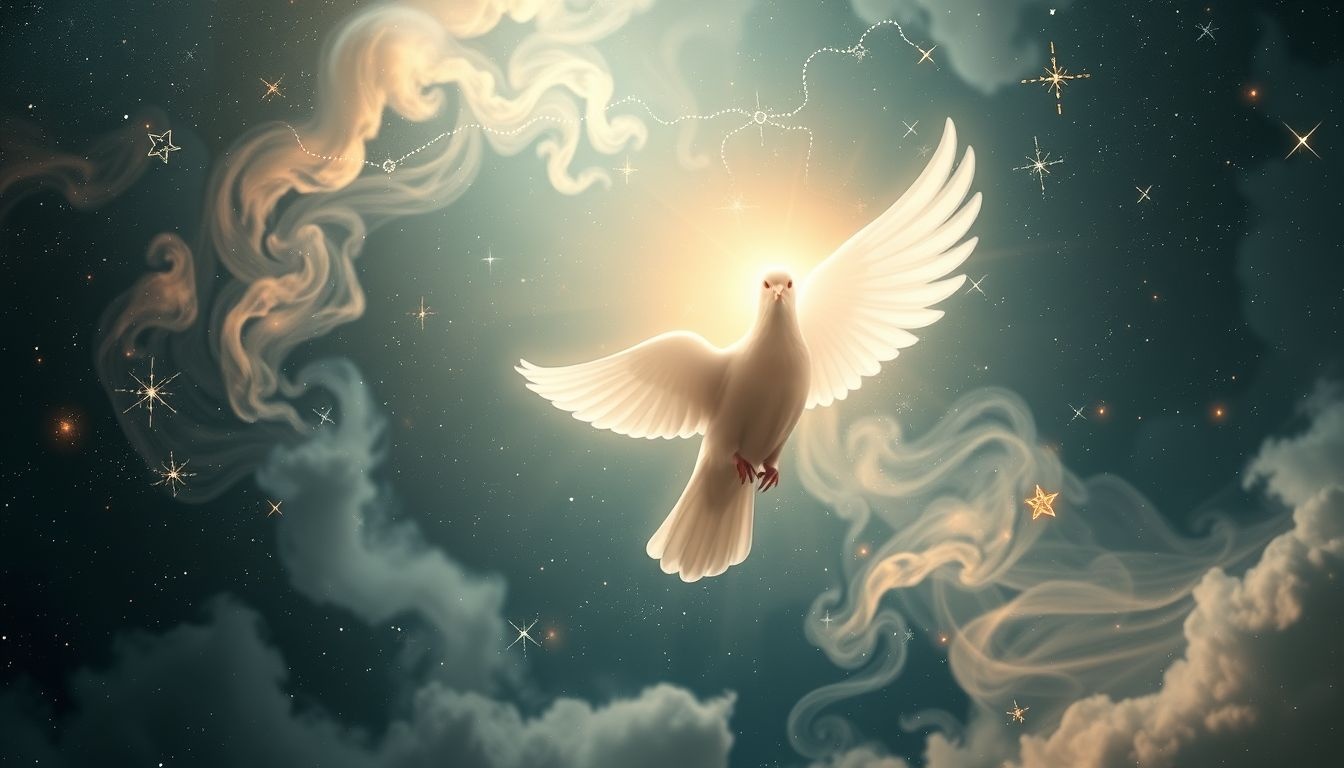 La colombe dans le rêve symbolise souvent paix intérieure profonde.