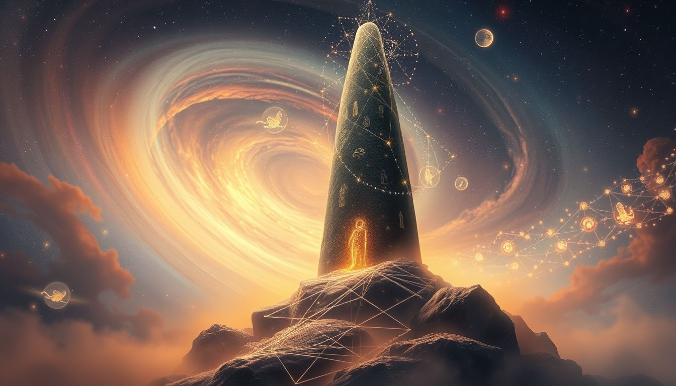 Le menhir symbolise la mémoire ancestrale et l'héritage familial.