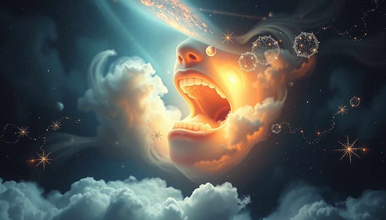 Rêver de bâillement symbolise souvent l'ennui ou la fatigue intérieure.