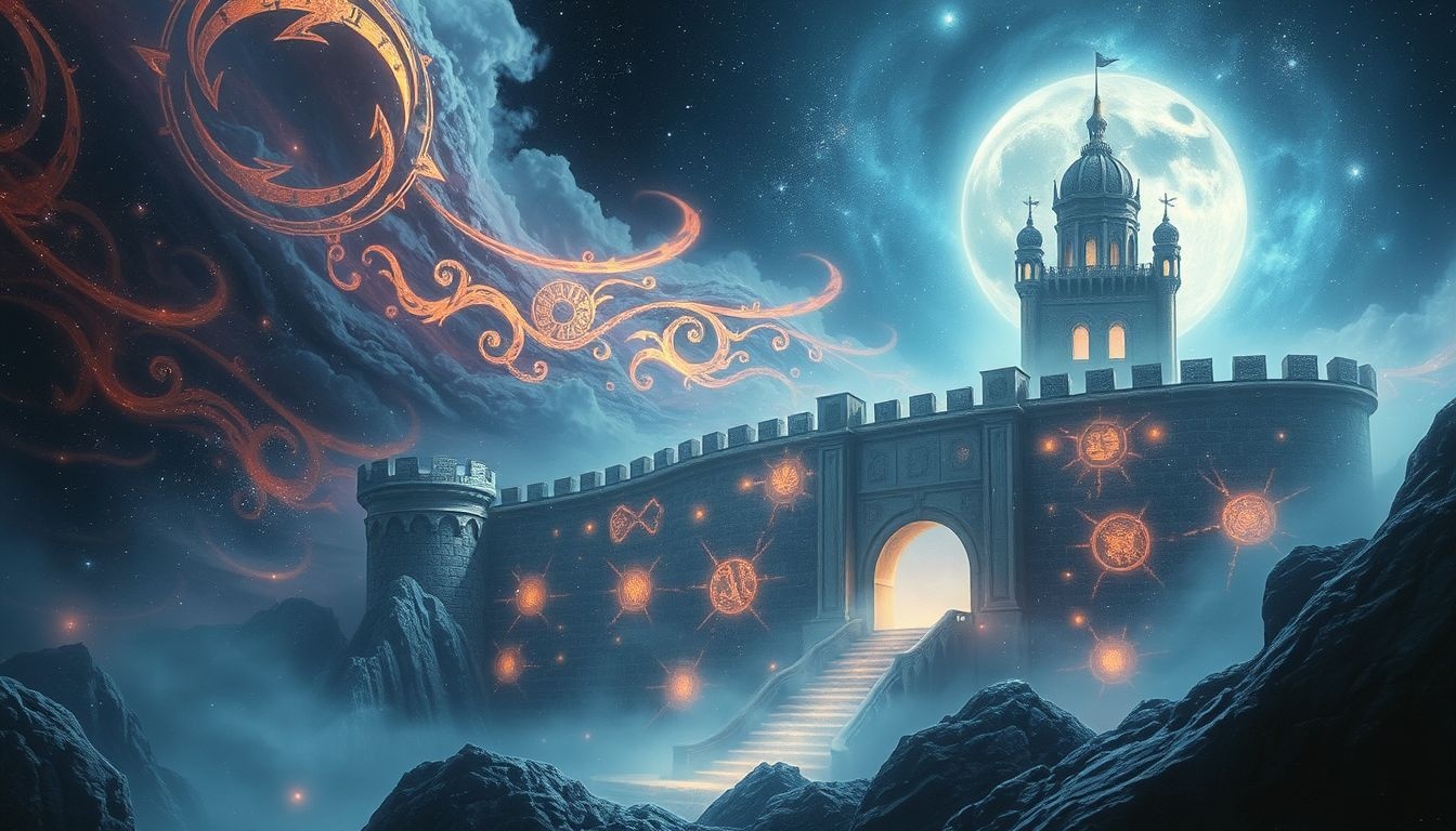 Les fortifications symbolisent protection et mystère dans les rêves anciens.