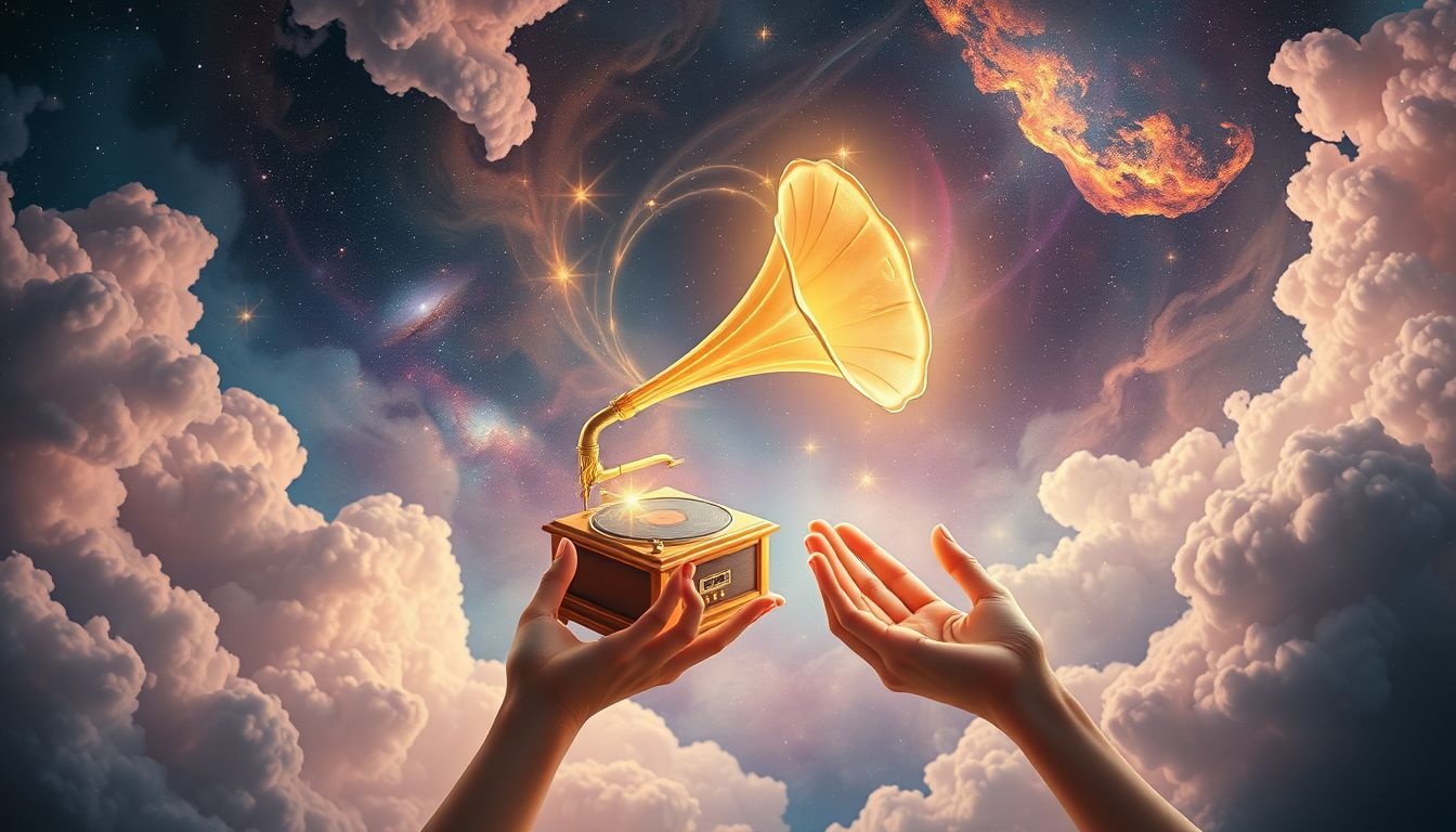 Rêver d’offrir un phonographe symbolise le partage des souvenirs précieux.