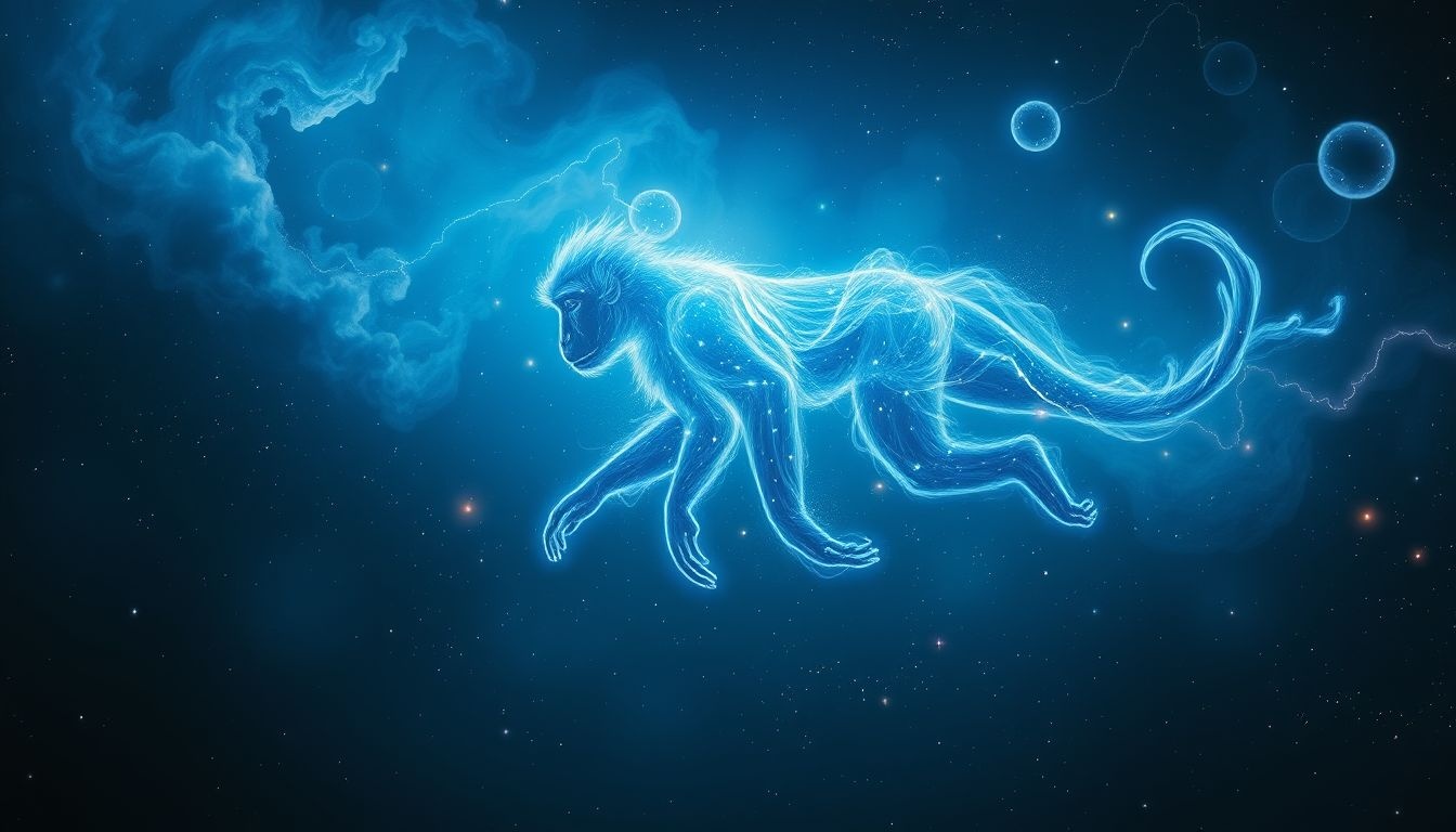 Rêver d’un babouin bleu symbolise sagesse et intuition profonde.