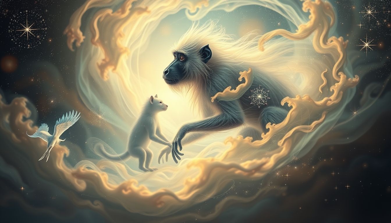 Rêver d’un babouin symbolise souvent instinct et protection intérieure.