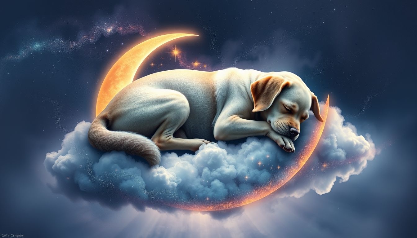 Rêver d'un chien dormant symbolise paix intérieure et repos vital.