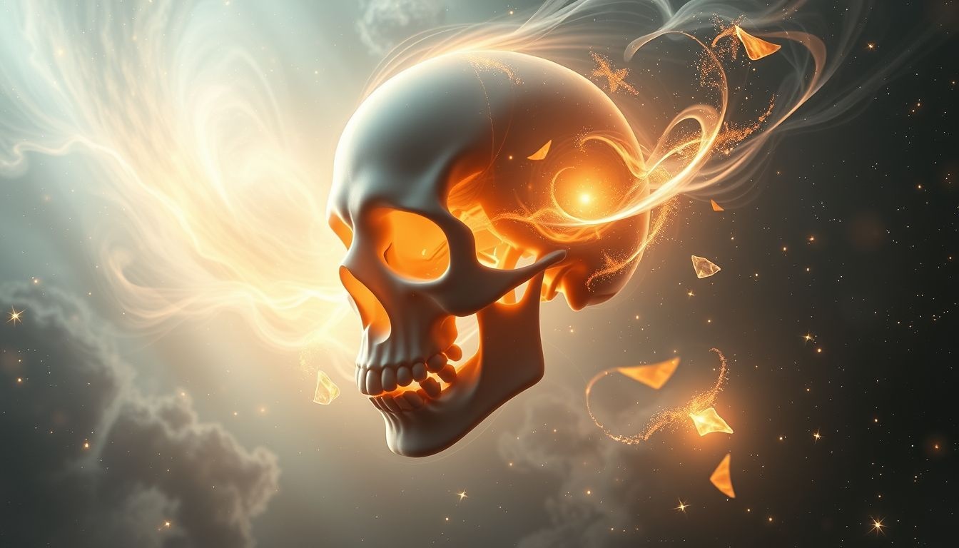 Rêver d’un crâne transformé symbolise une renaissance et métamorphose.