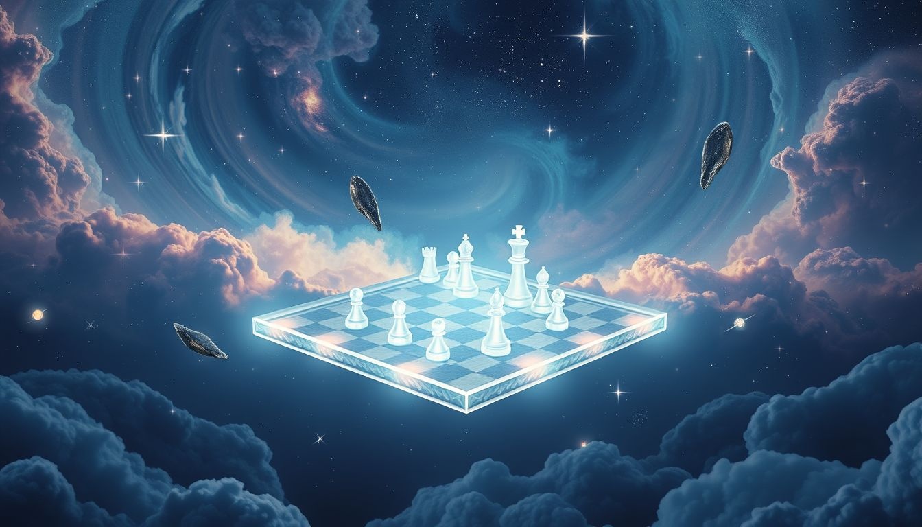 Rêver d'un échiquier en forêt révèle un dilemme intérieur profond.