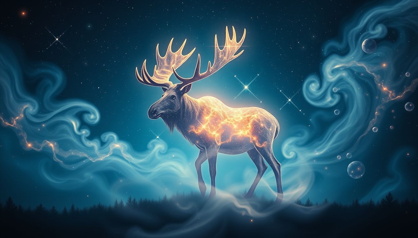 Rêver d’un élan symbolise souvent force et liberté intérieure.