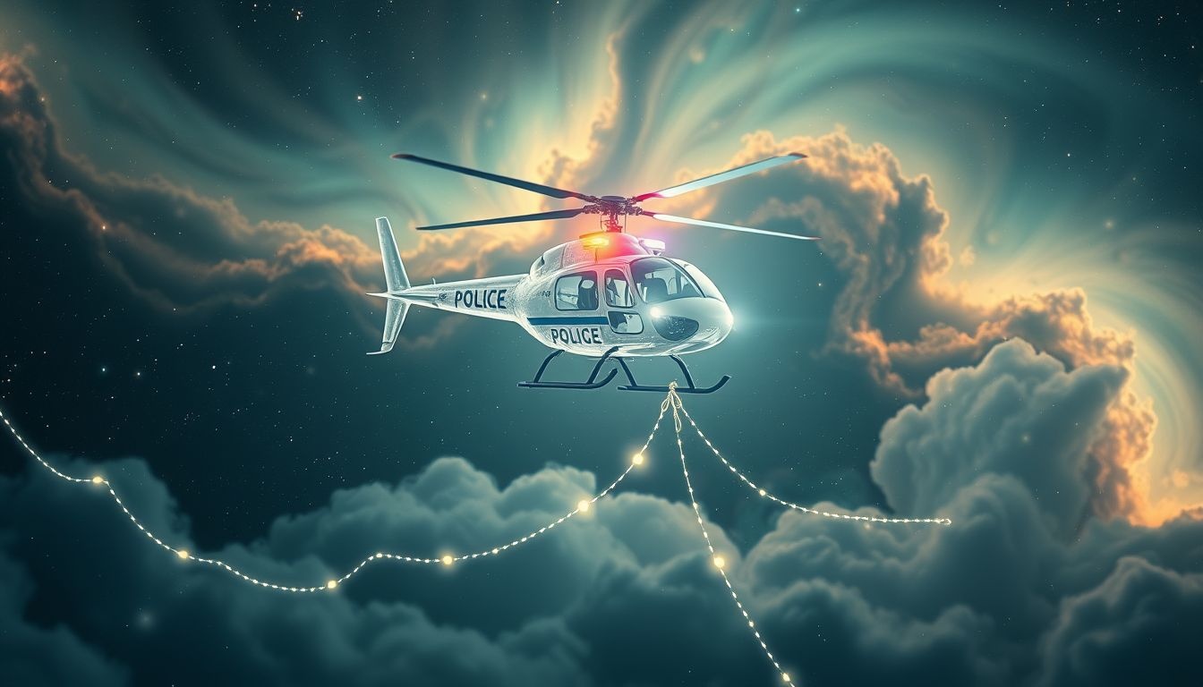 Rêver d'hélicoptère de police symbolise contrôle et anxiété intérieure.