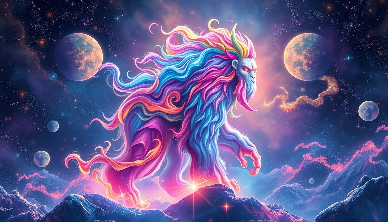 Rêver d'un yéti multicolore révèle une richesse intérieure complexe.