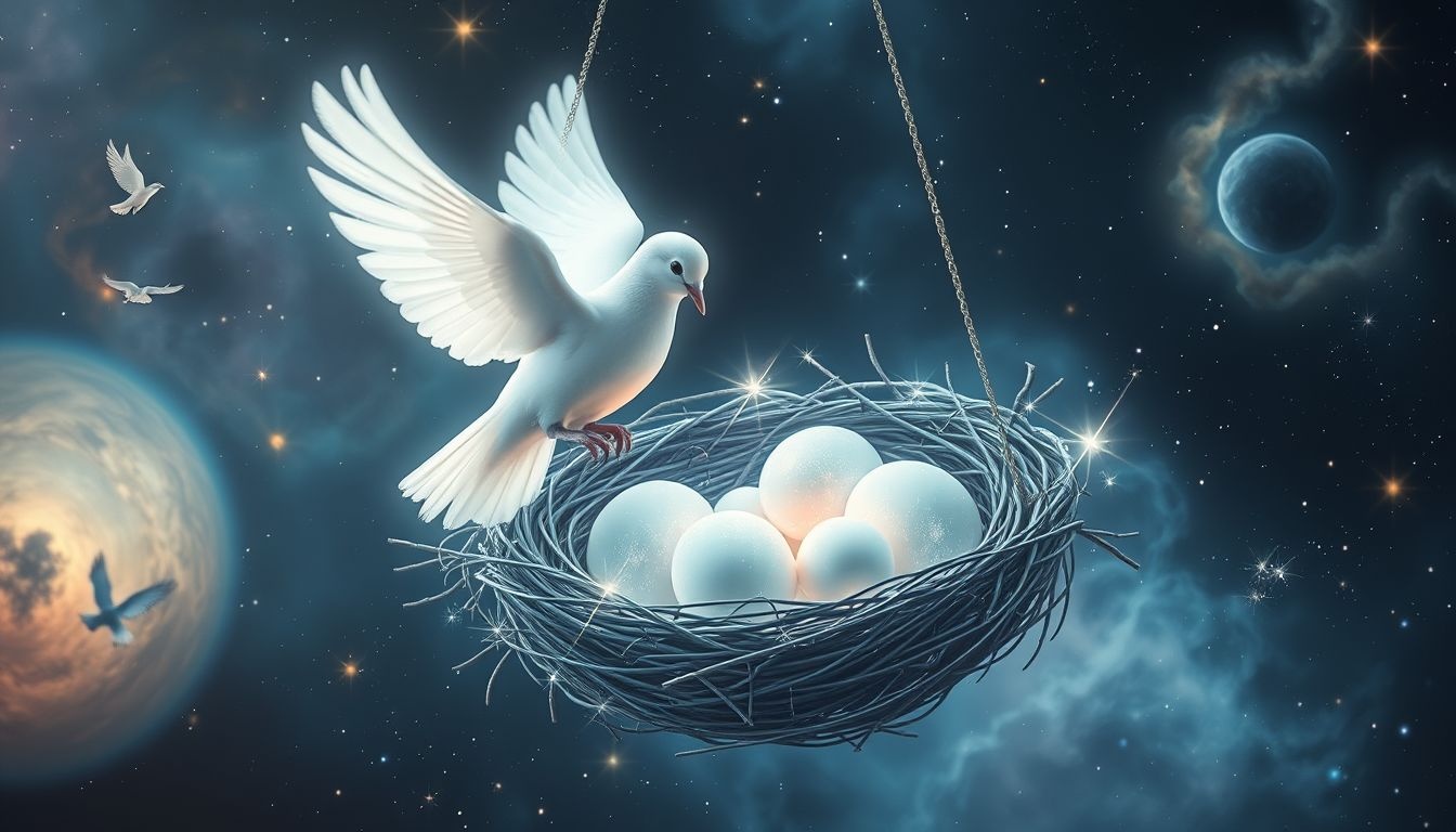 Rêver d’une colombe couvant symbolise l’attente d’un renouveau.