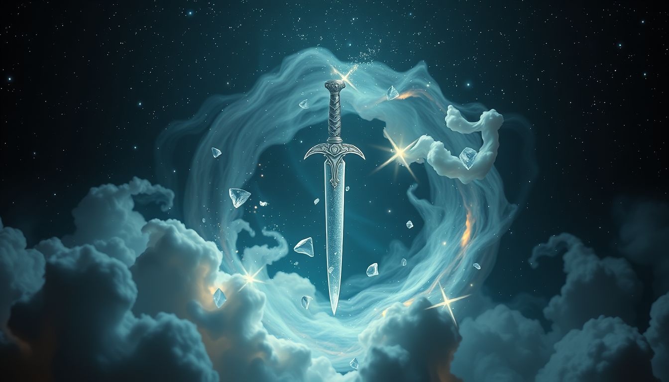 Rêver d'une dague flottante symbolise troubles et doute intérieur.