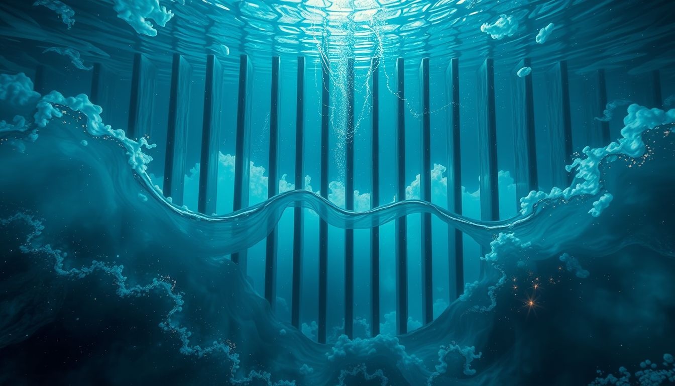 Rêver d’une prison sous l’eau symbolise des émotions noyées profondément.