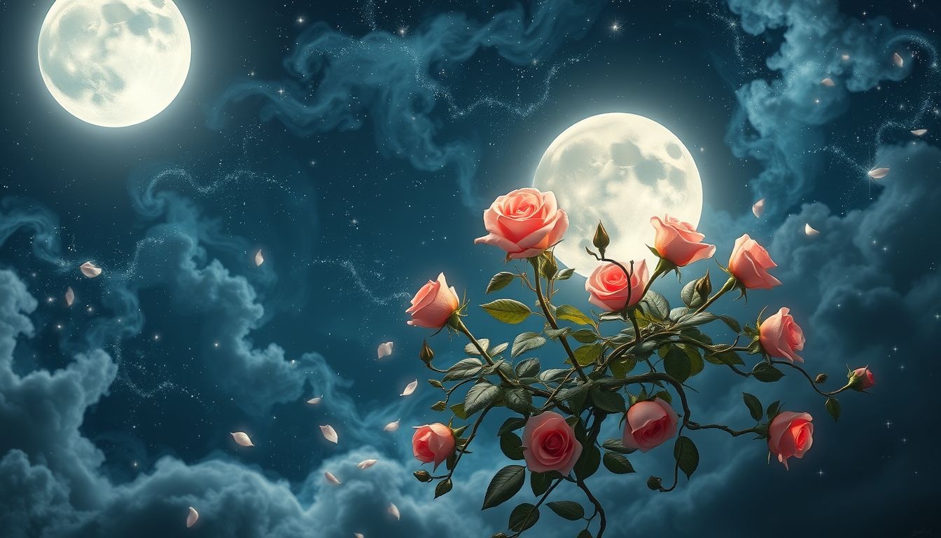 Rêver d’une roseraie lunaire révèle une sagesse intuitive profonde.