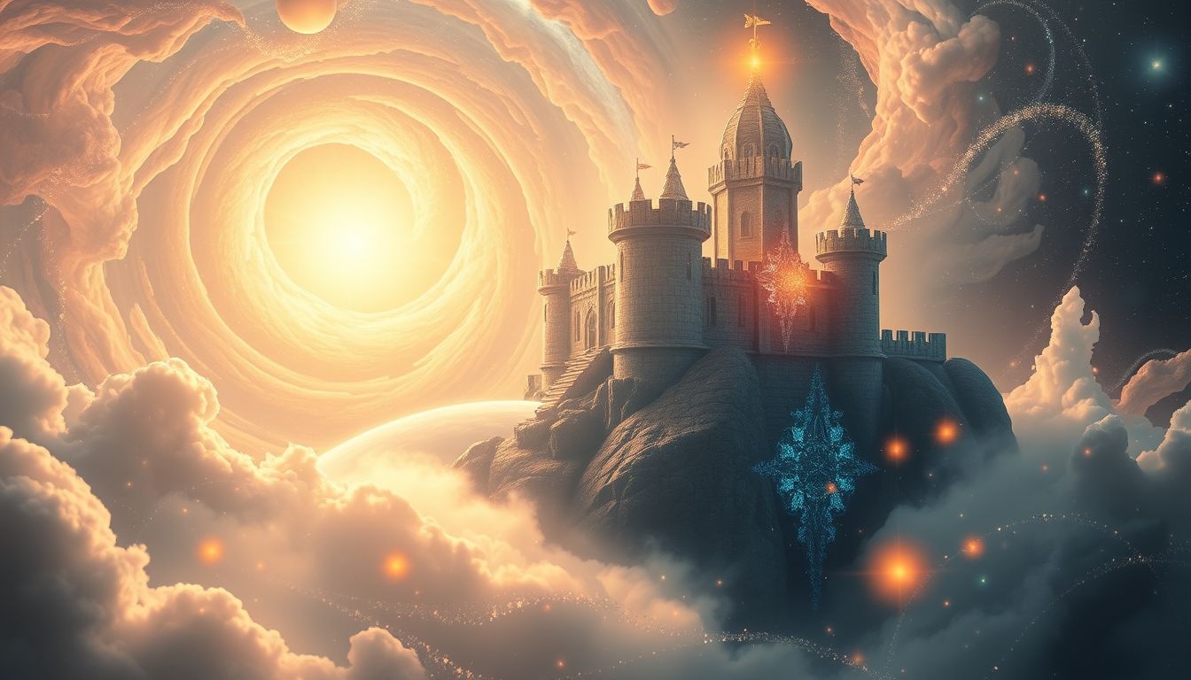 Rêver de fortifications illuminées symbolise protection et espoir lumineux.