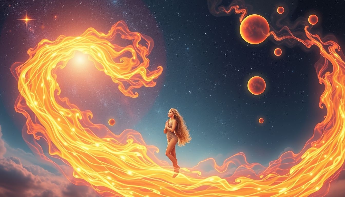 Rêver de yoga et de feu symbolise passion, énergie et transformation intérieure.