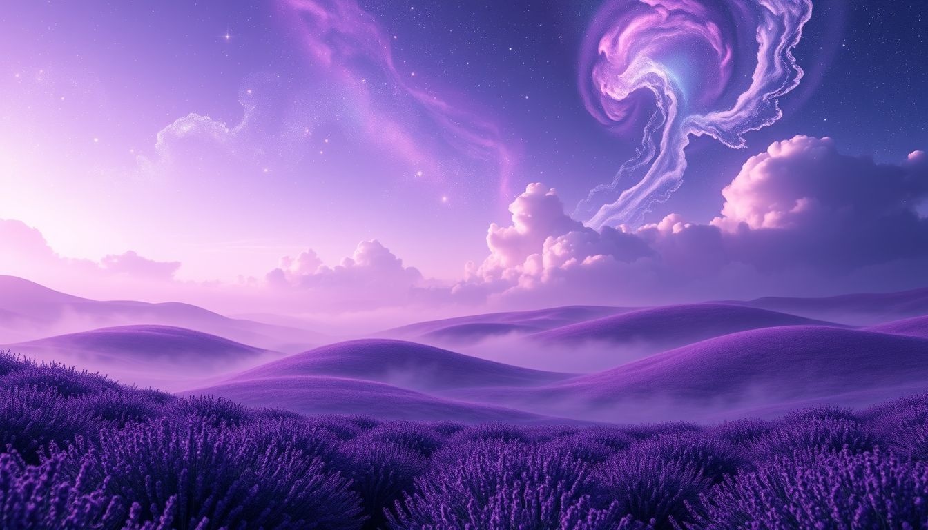 Rêver d'un paysage mauve symbolise la transformation spirituelle profonde.