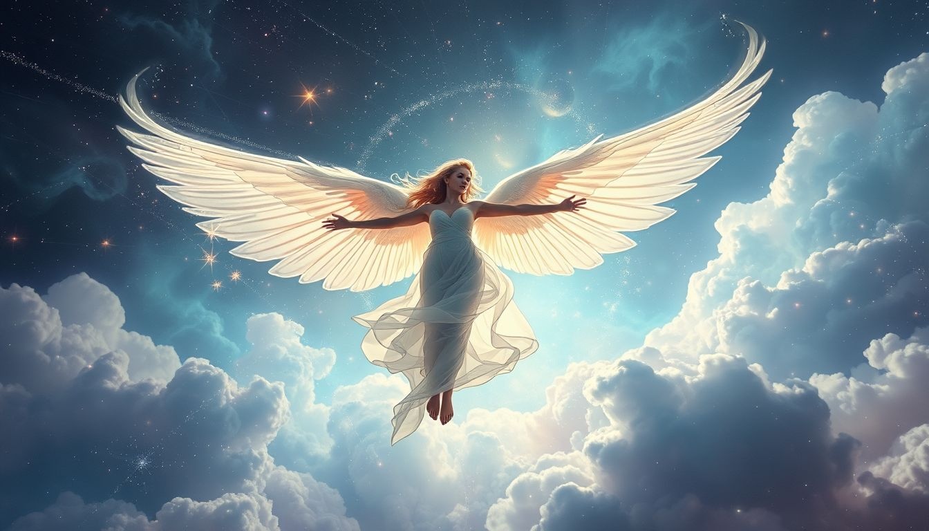 Voler avec des ailes symbolise souvent la quête de liberté intérieure.