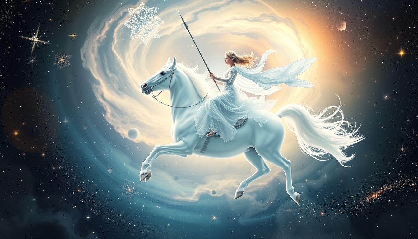 Le cavalier blanc symbolise souvent la pureté et l’intégrité.