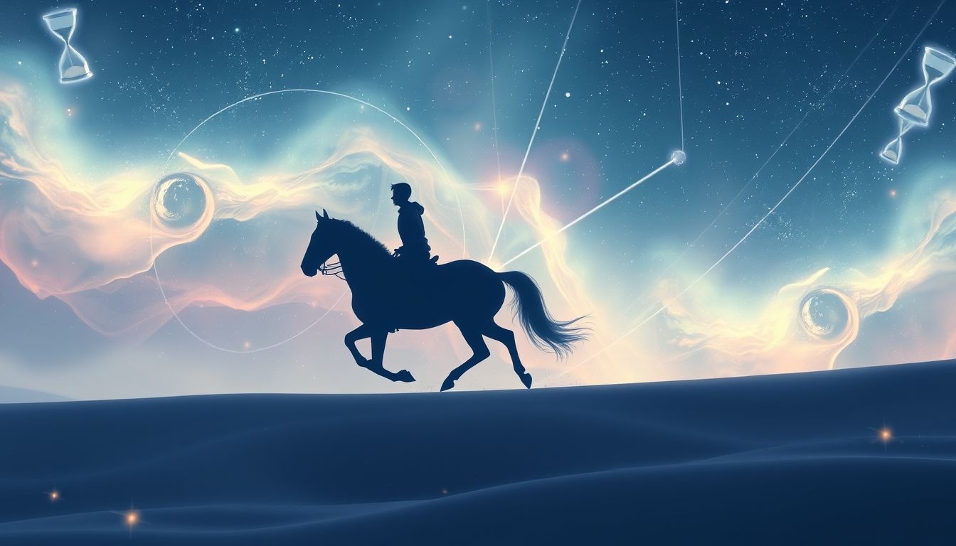 Le cavalier galopant lentement symbolise la persévérance et patience.