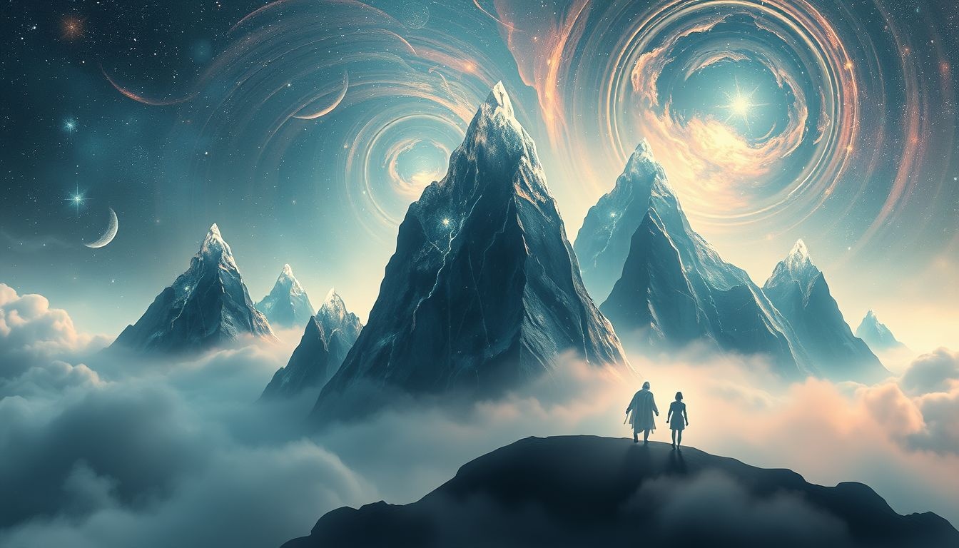 Les guides de montagne symbolisent souvent la sagesse et la progression personnelle.