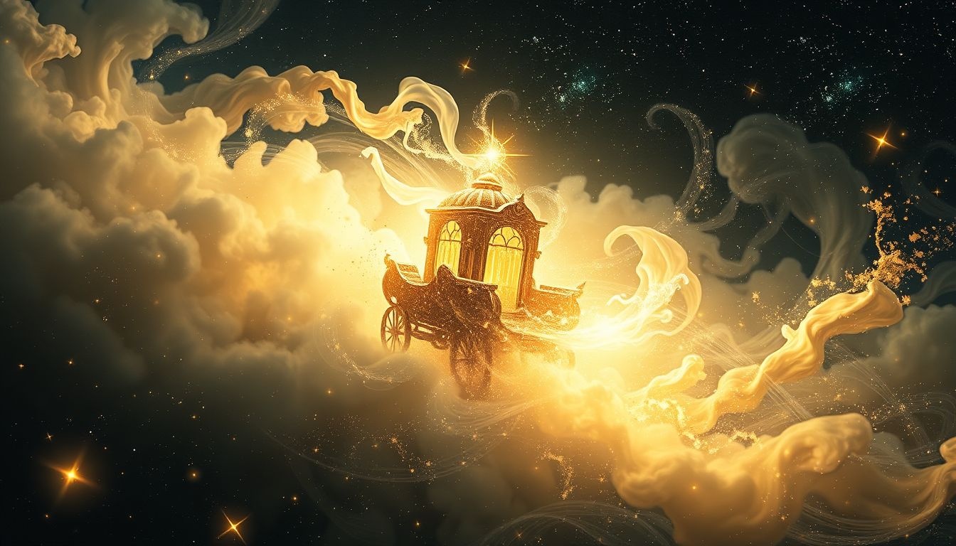 Le char funèbre symbolise souvent une renaissance intérieure profonde.