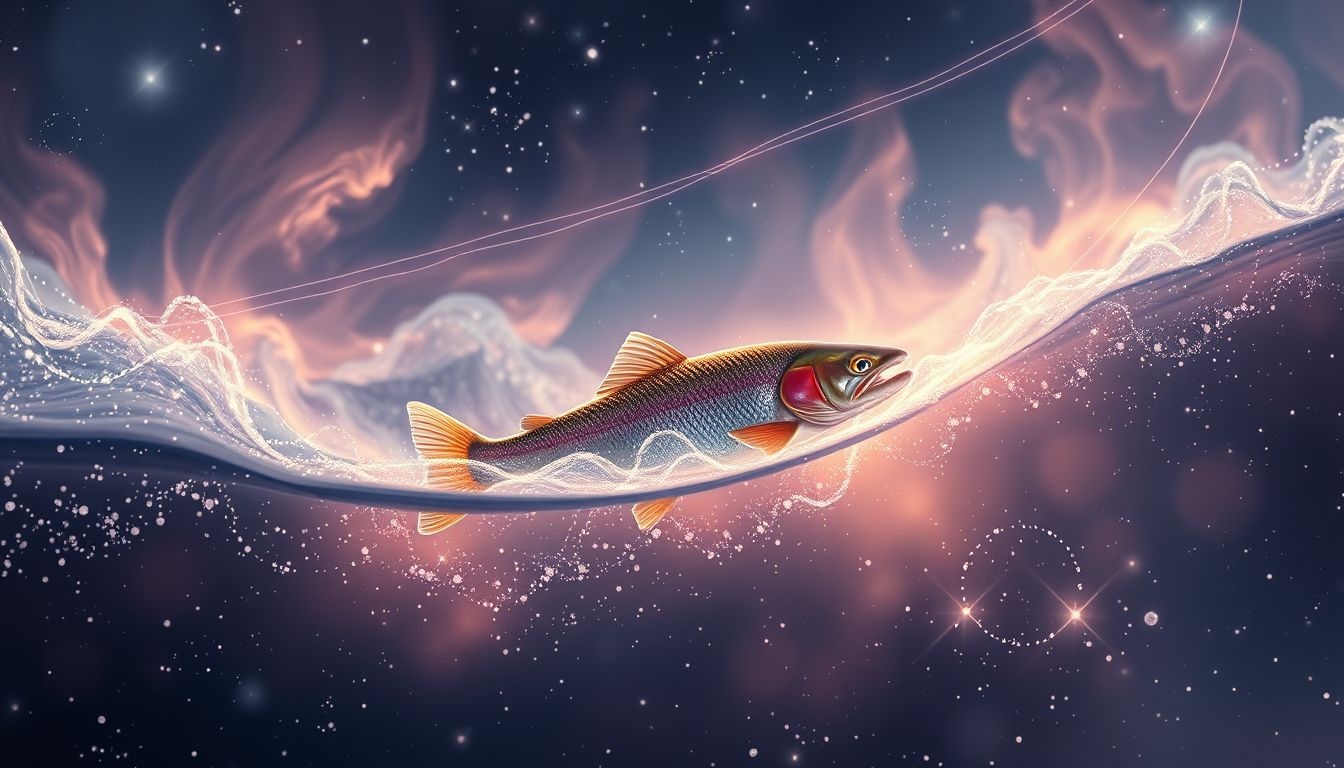 Pêcher une truite symbolise souvent la quête d'émotions profondes.