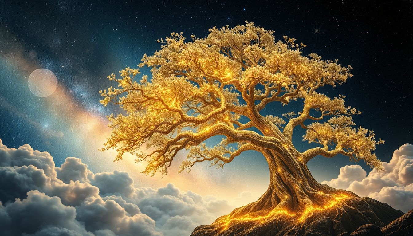 Rêver d'arbres symbolise la sagesse et la croissance intérieure.