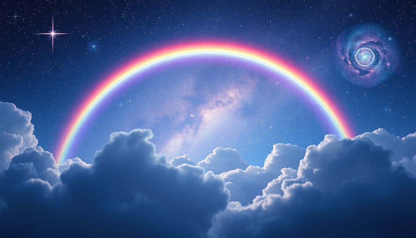 Rêver d’arc-en-ciel en avril symbolise l’espoir renaissant après l’orage.