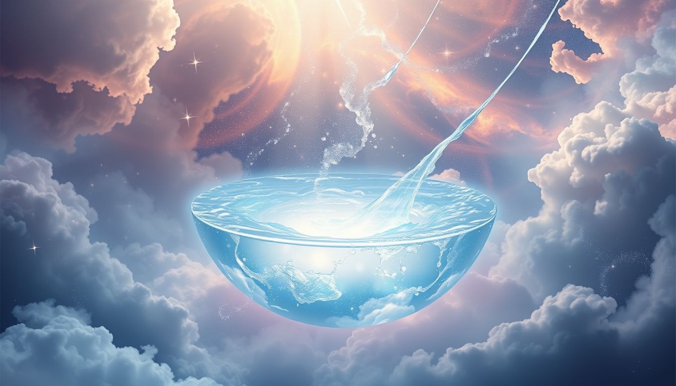 Rêver d'un bénitier plein symbolise purification et renouveau spirituel profond.