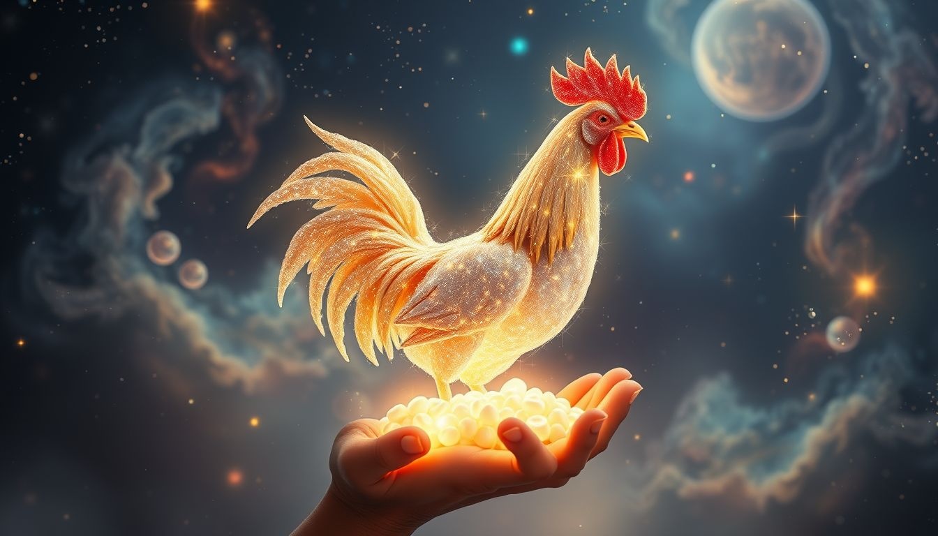 Nourrir un coq en rêve symbolise l'ego renforcé et la confiance.