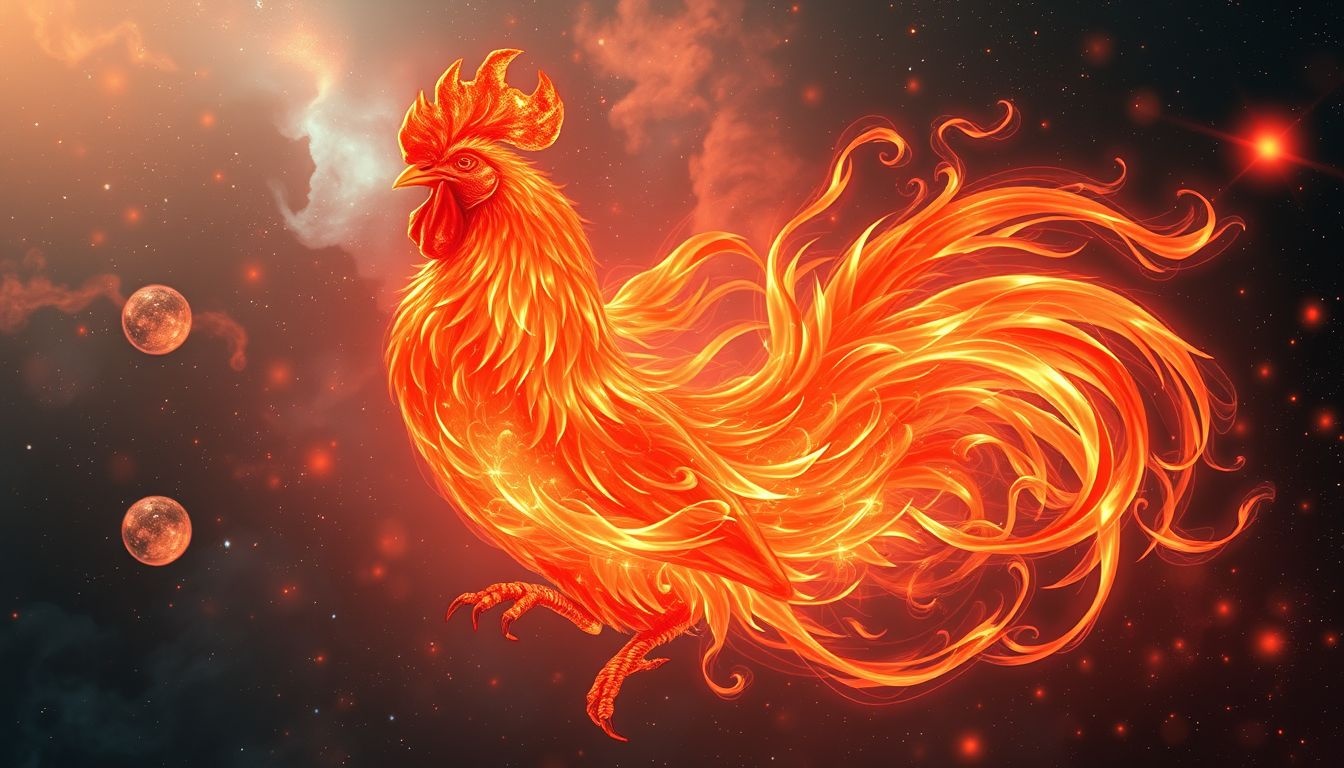 Rêver d'un coq rouge symbolise passion ardente et colère intense.
