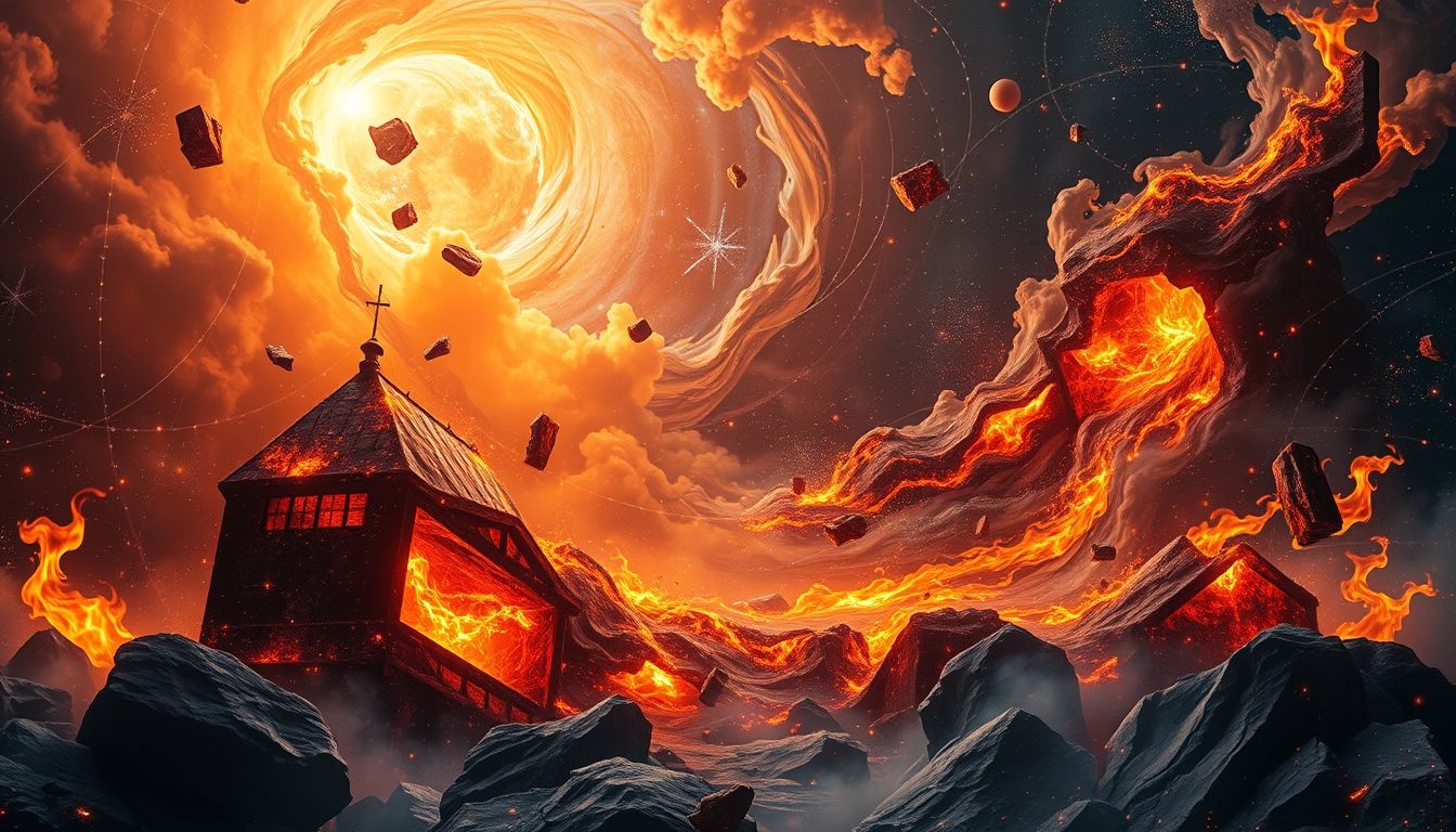 Rêver d’un dortoir en feu symbolise une transformation radicale intérieure.