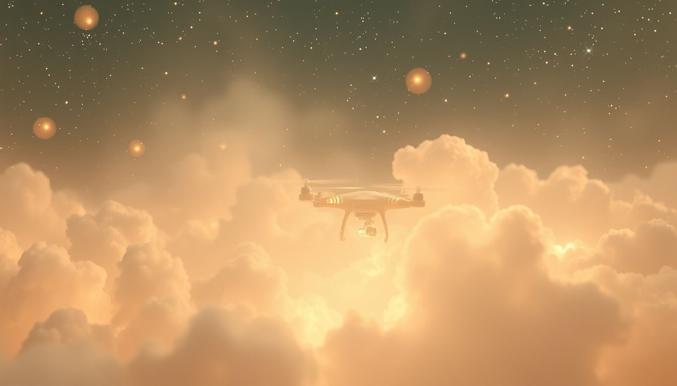 Un drone silencieux symbolise une observation discrète et attentive.