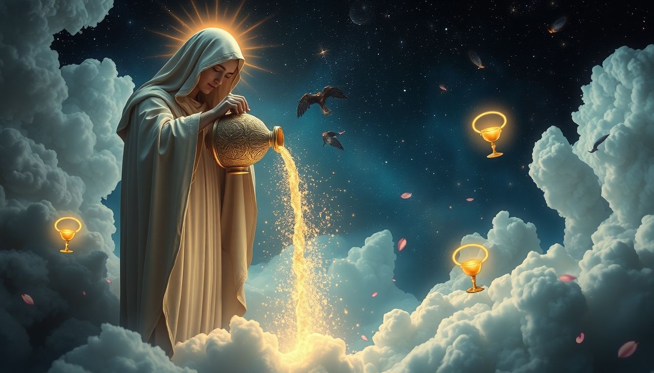 Rêver d’un échanson symbolise souvent offrande spirituelle et purification.