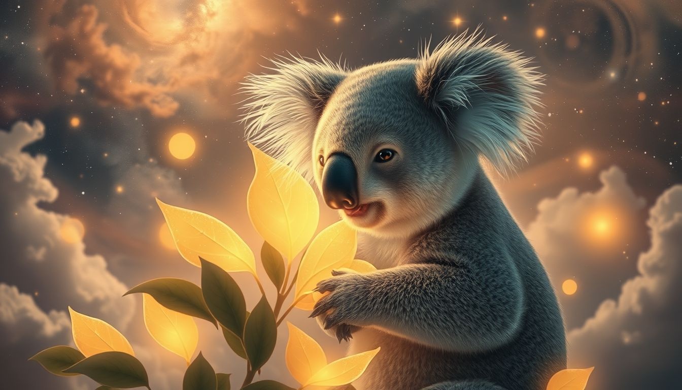 Rêver d’un koala qui mange symbolise la sérénité émotionnelle profonde.