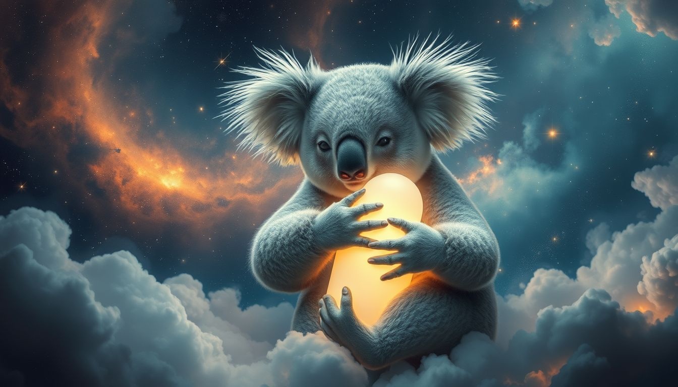 Le koala câlin symbolise un profond besoin de tendresse sécurisante.