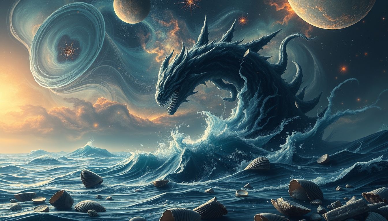 Rêver d’un monstre marin symbolise un changement intérieur profond.