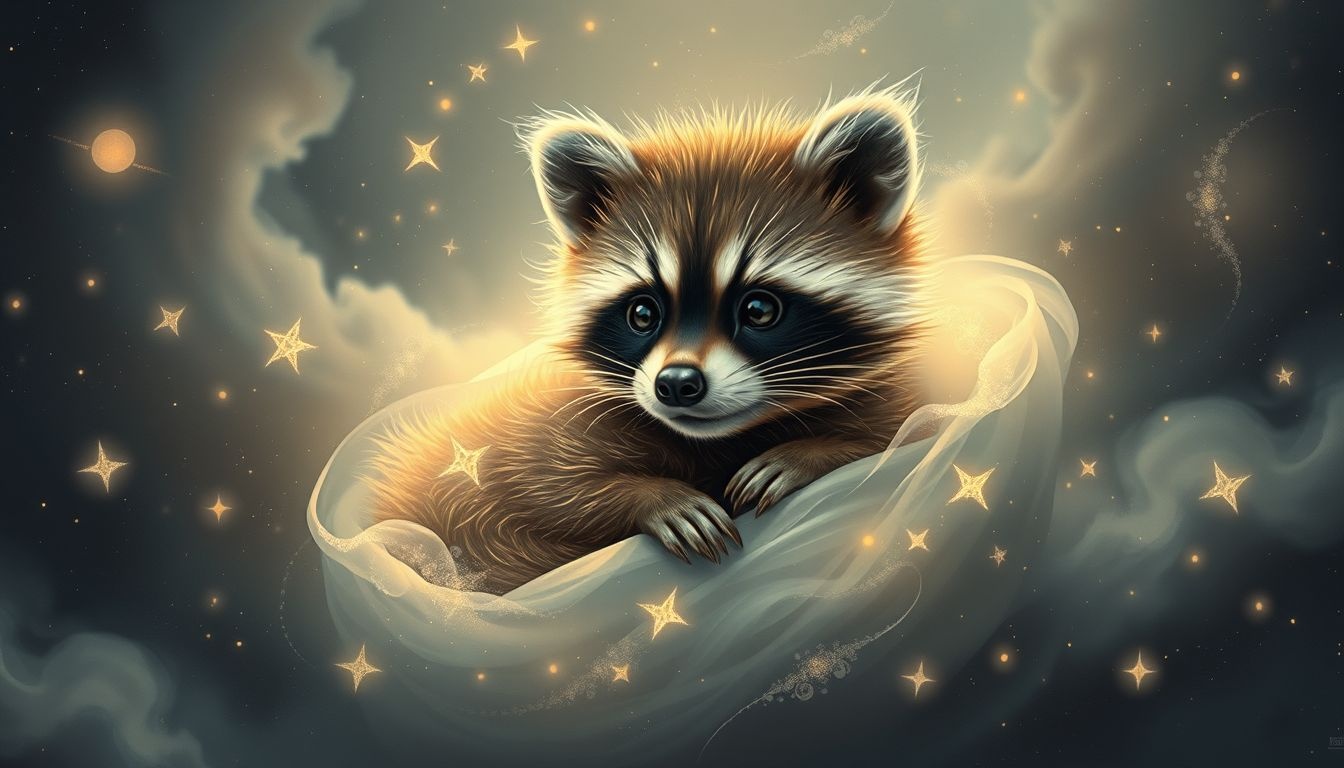 Rêver d'un petit raton laveur symbolise innocence et vulnérabilité fragile.