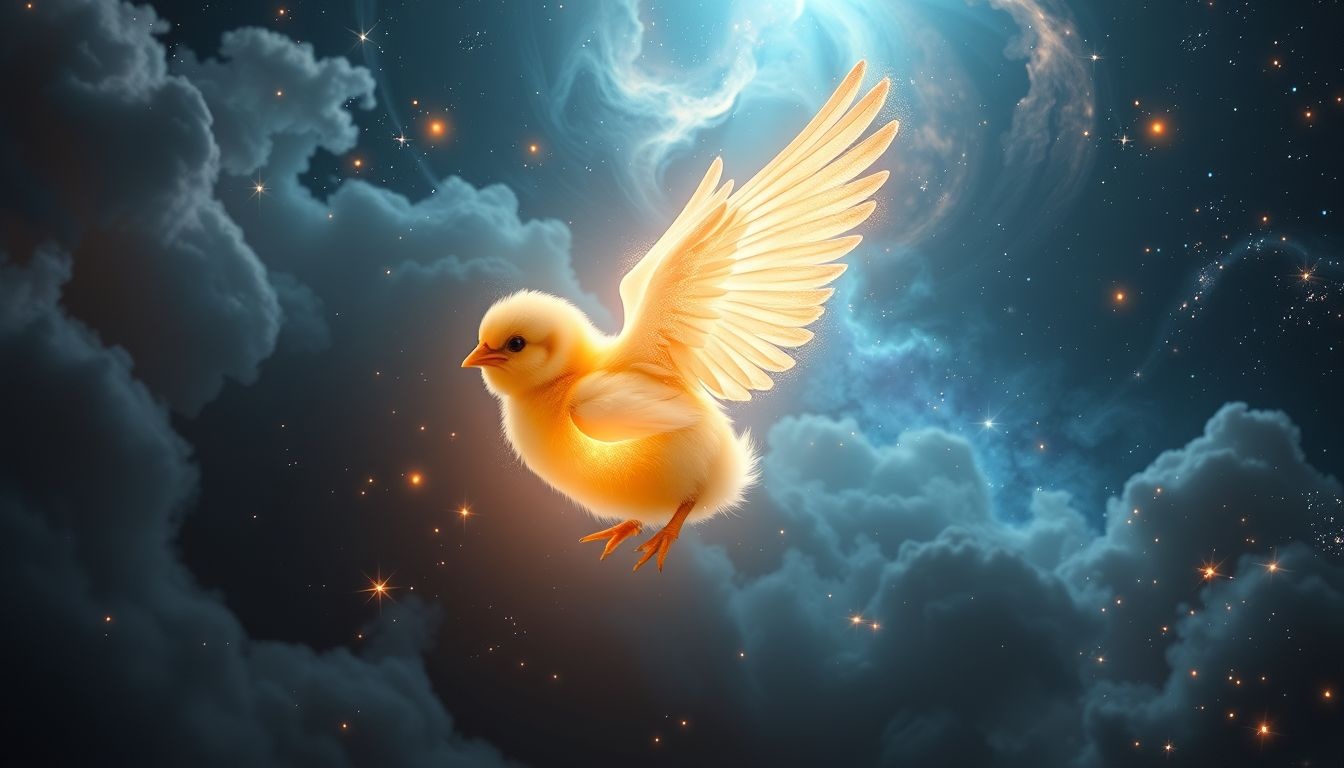 Rêver d’un poussin grandissant symbolise une croissance personnelle rapide.