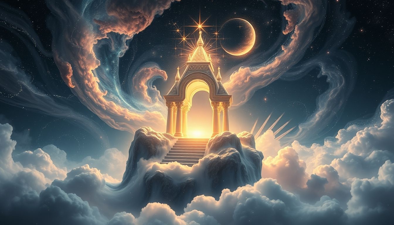 Un tabernacle changeant symbolise une profonde transformation spirituelle intérieure.