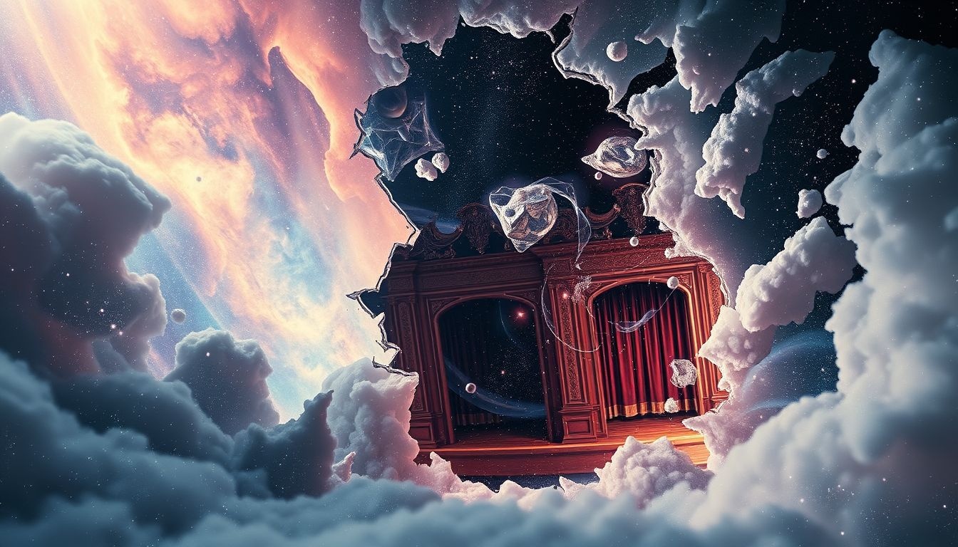 Rêver d’un théâtre qui s’écroule symbolise la perte d’illusion.